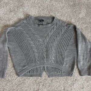 Express XXS Boxy Fit Cropped Cable Sweater